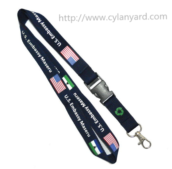 OEM flat polyester neck lanyards with mobile phone string holder, screen printed logo,