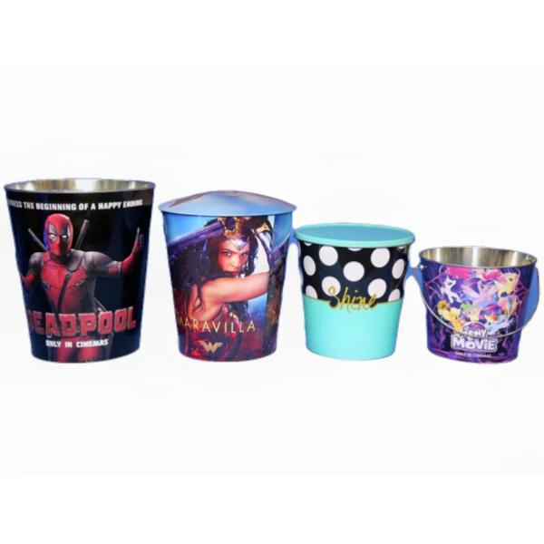 85oz Popcorn Tin Bucket for Bulk Packaging and Snack Presentation