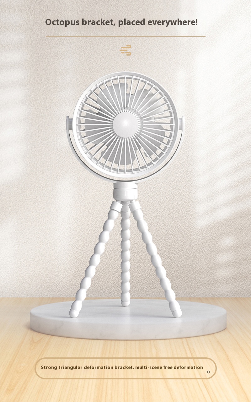 Wholesale Customize Battery Capacity Flexible Arms Stand Rechargeable Portable Octopus Cooling Fan