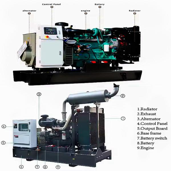 Diesel Electric Generator Open Diesel Generator 3Phases Diesel Backup Generator for House