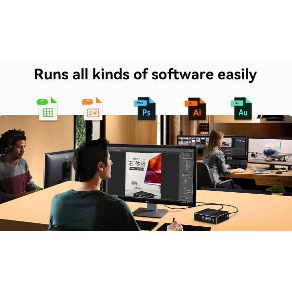 Intel Core I5 7200U Black Mini Computer With DDR3L 16GB RAM Single LAN For Office