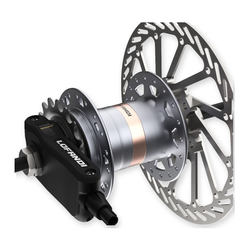 M03 Inside-Fork 3-Speed Internal Gear Hub With Center-Lock Disc Brake
