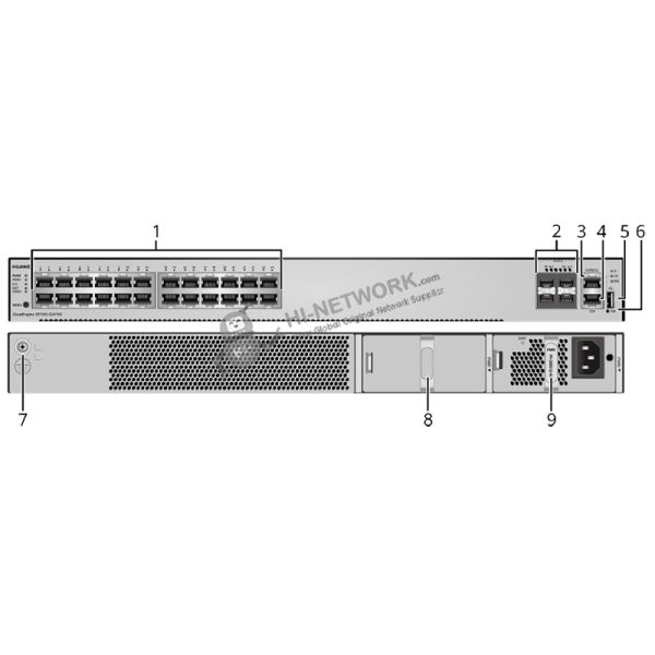 structure-s5735s-s24t4x-a-datasheet Enterprise Flexible Huawei Network Switch AC Power Module S5735S-S24T4X-A