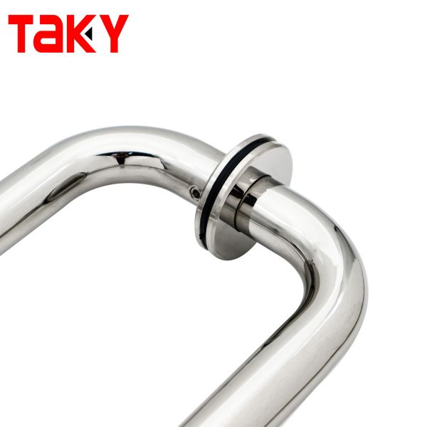 Round Shaped Long Main Door Handle Rose Mirror Pull Handle Shower Door Handles