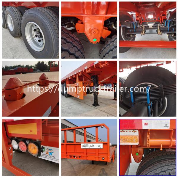 4 Axles Flatbed Semitrailer 50 Tons - 60 Tons Produced For Ghana Market