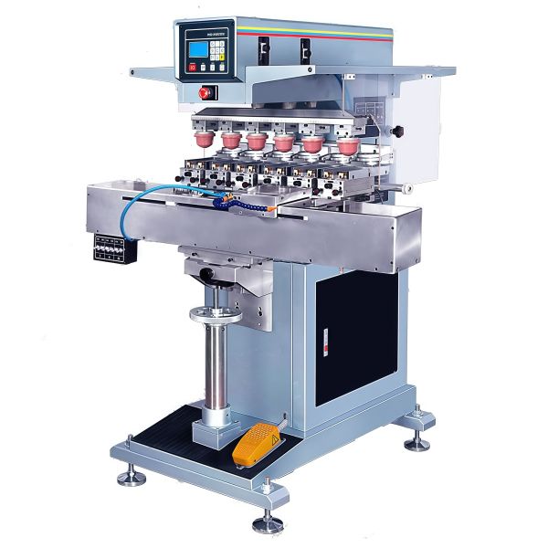 Six Color Ink Cup Shuttle Printing Type Semi Automatic Pad Printing Machine