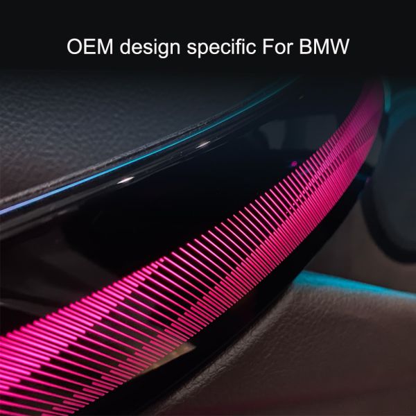 CF BMW Dynamic RGB Interior Light Kit with Multi-Color Flowing Light, Plug-and-Play Installation, and Automotive-Grade ABS for F30/F32/F33/F36