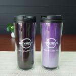 Promotional Insulated Color Change Mug Double Wall Acrylic Tumbler With Lid