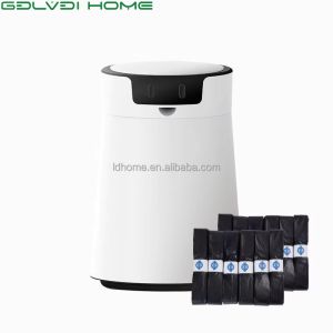 ABS White Smart Trash Can 13.5L Intelligent Induction Self Sealing Waste Bins