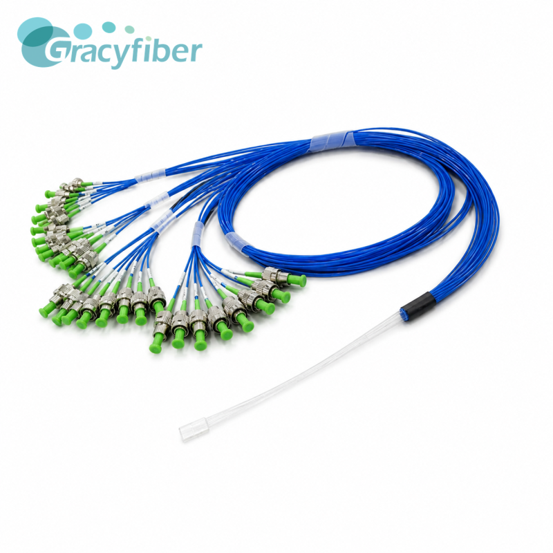 32 Channel PM Fiber Array Polarization Maintaining Fiber Array 127um Pitch for Silicon Photonics Optical Coupling and Optical Module Packaging