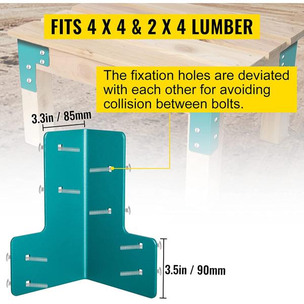 Plating Wood Frame Bracket for Heavy-Duty Deck Edge Work Bench Support Standalone