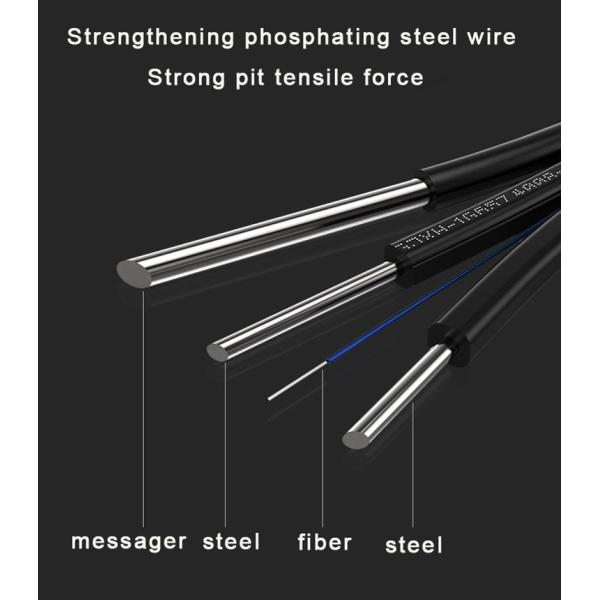 Single Core Fiber Optic Cable G657A1 G652D FTTH Drop Cable LSZH Outer Jacket