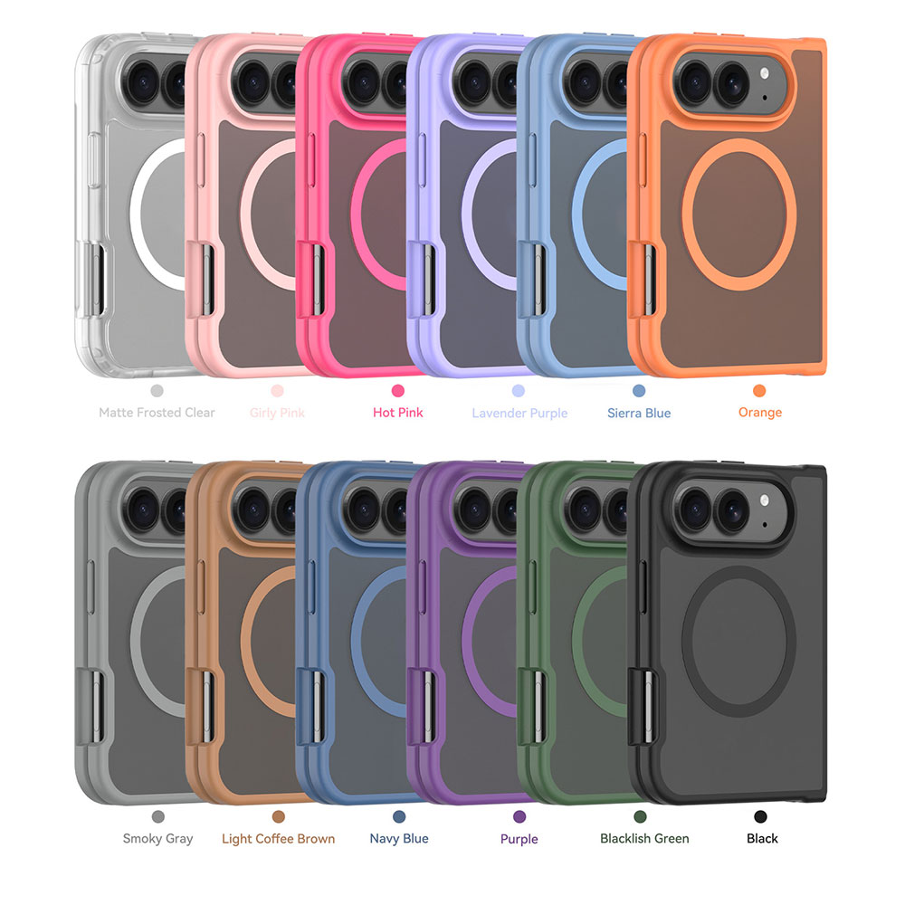 Laudtec Magnetic Case for Apple iPhone 18 Fold TPU+PC Silver Shield Skin Feeling Matte Magnetic Shockproof Phone Cover