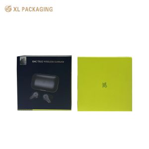XL Packaging Black Rigid Paper Earphone Packaging Box Shockproof Mobile
