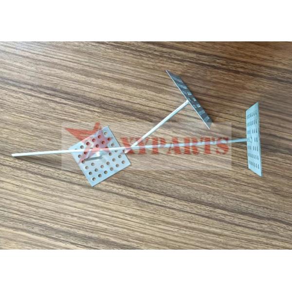 50X50mm Galvanized Perforated Base Insulation Hanger Pin With Self-Locking Washer