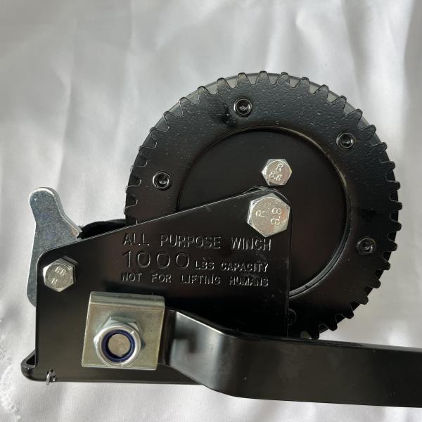 1000lbs Black Marine Trailer Winch Pulling Winch With Strap And Hook