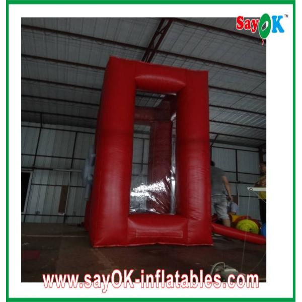 Amusement Park Red Gaint Inflatable Money Booth Cash Machine Catch Money