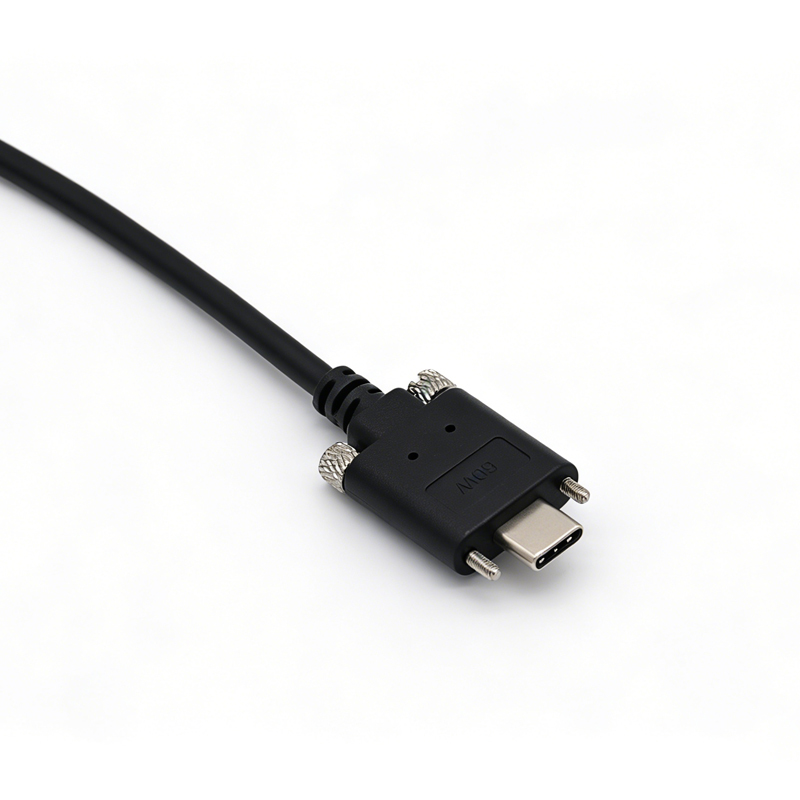 Customize USB2.0 Type-C Male with Dual Screw Locking Panel Mount Cable