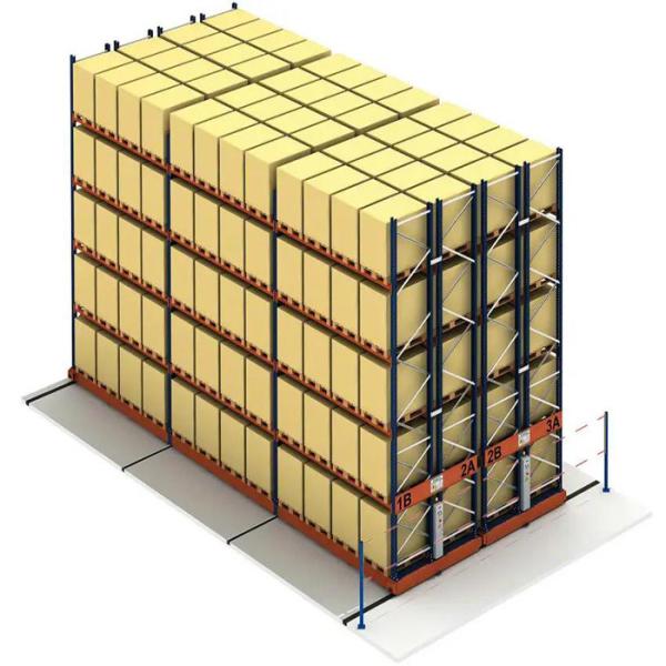 Steel Mobile Pallet Racking System , 4 Layers Powered Mobile Racking 1000kg/Pallet