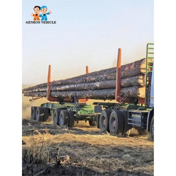 Trees Transport Big Capacity 60T Log Loader Trailer With Crane in Tractor
