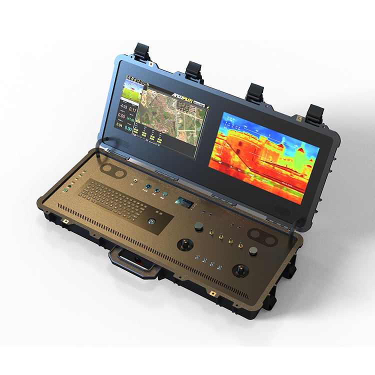 Smart Dual Screen Remote Controller Drone Ground Station Large UAS GCS System VTOL UAV Metal