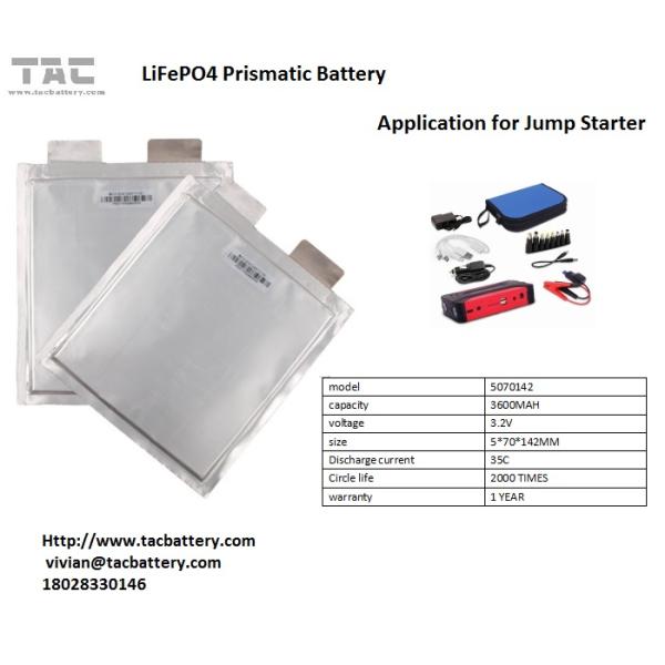 Fast Charging 3600mah Lithium Battery Operated Car Jump Starter 12V Lifepo4 Prismatic Cell