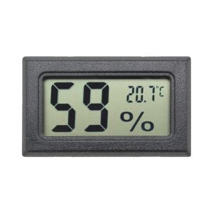 Black Mini Digital Lcd Thermometer Hygrometer Indoor Convenient Temperature