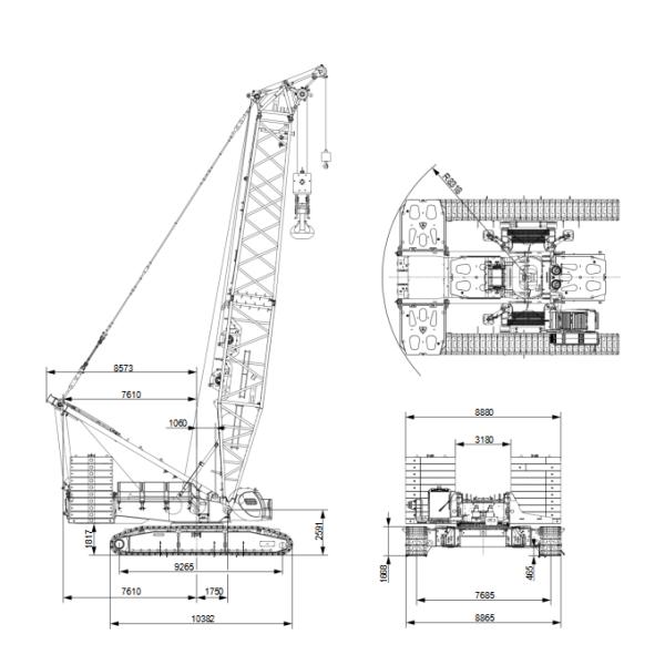 Second Hand 500 Tons Crawler Mounted Mobile Crane In Bridge Construction