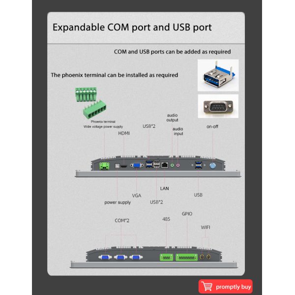 19 Inch Touch Pc Ip65 Waterproof Touchscreen Android / X86 / Linux Os Fanless Outdoor Industrial Tablets and Pcs