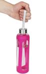 Anti Broken Glass Silicone Water Bottle Heat Resistant With Stainless Steel Cap