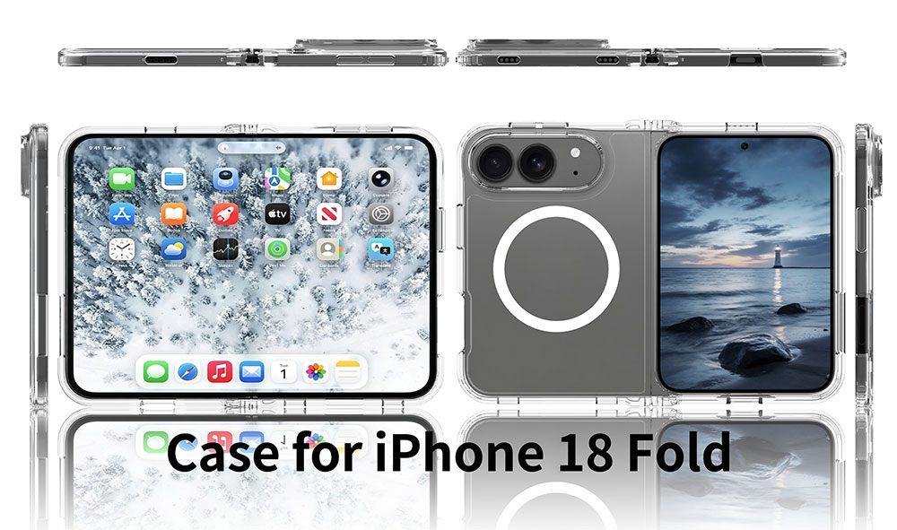 Laudtec Magnetic Transparent Ultra-thin Foldable case for iPhone 18 Fold Scratch-resistant Anti-yellow Supports Custom logo OEM
