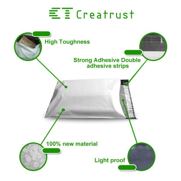 Custom Plastic Courier Bag with Pouch Fedex Express Bag with Transparent Pocket