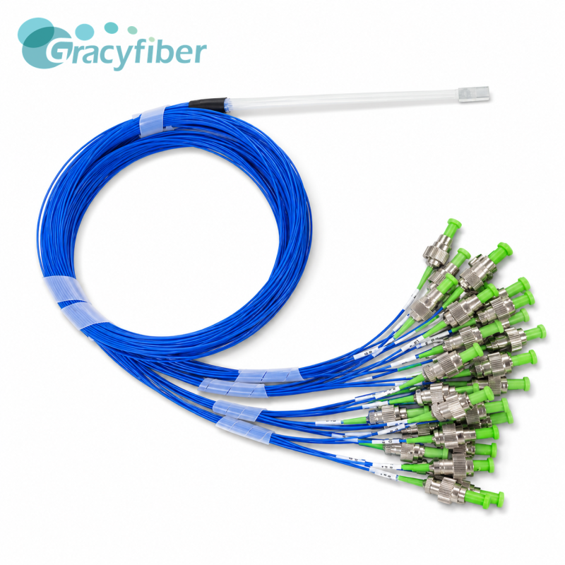 32CH PM Fiber Array 127um Pitch Polarization Maintaining Fiber Array Low Insertion Loss High PER for Silicon Photonics Optical Module and PIC