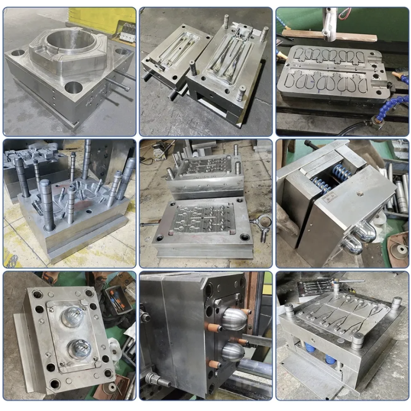 Close-up view of cable tie mould components and polished surfaces