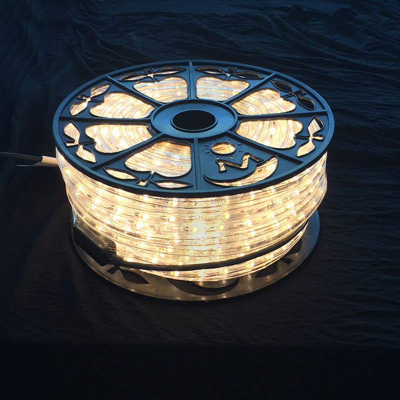 Buy cheap AC110V / 220V LED rope light 50M roll packing Christmas decorative lighting diameter 13mm Clear PVC housing multi color product