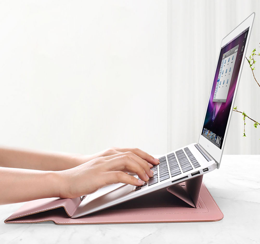 For Laudtec DNB26 3-in-1 Adjustable Tablet Holder Leather Bag Laptop Mouse Pad Korean Business Travel Shoulder Backpack Office Wholesale OEM/ODM