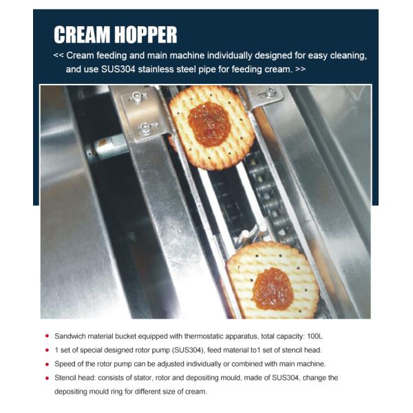 New Design Automatic Filling Biscuit Sandwiching Machine For Sale