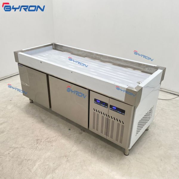 Customized Workbench Refrigerator SS Under Counter Refrigerator Freezer
