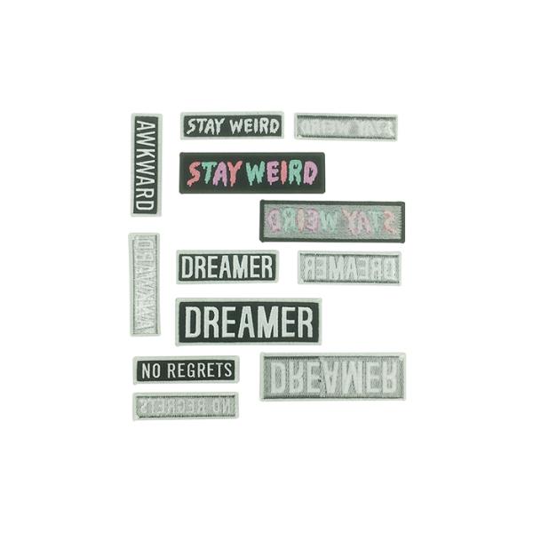 Black And White Adhesive Embroidered Patches For Stage And Art Decoration