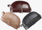 Luxury PU Leather Mens Toiletry Bag Khaki Black Brown Colors OEM/ODM Service