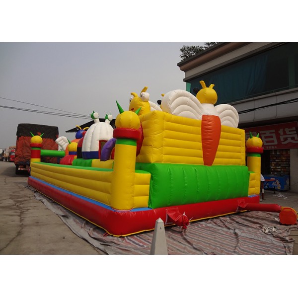 Customized Cartoon Inflatable Bouncy Castle Waterproof / Fire - Resistant