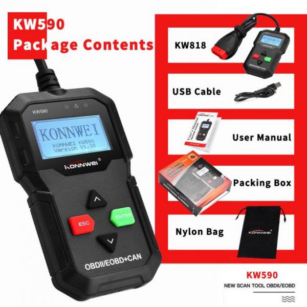 Commercial KONNWEI KW590 Engine Fault Diagnostic Scanner Code Reader