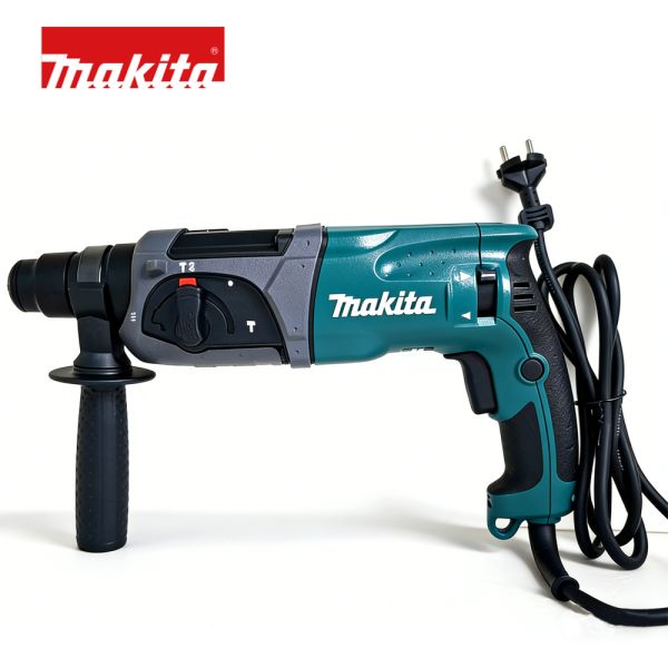 Industrial electric hammer drill - front view showing ergonomic design and professional construction