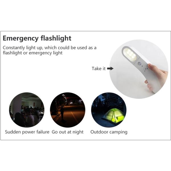 Wireless 1800mAH 6Leds USB Rechargeable Motion Sensor Light For Aisle