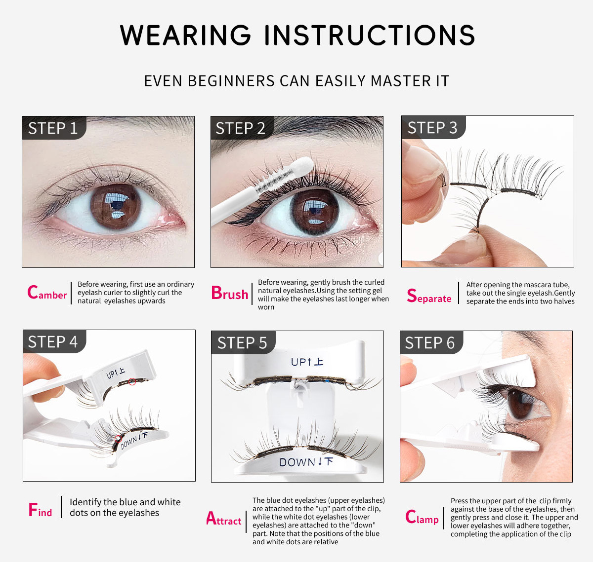 Natural Full Strip Soft Magnetic False Eyelashes Kit With C D Curl Reusable Extensions