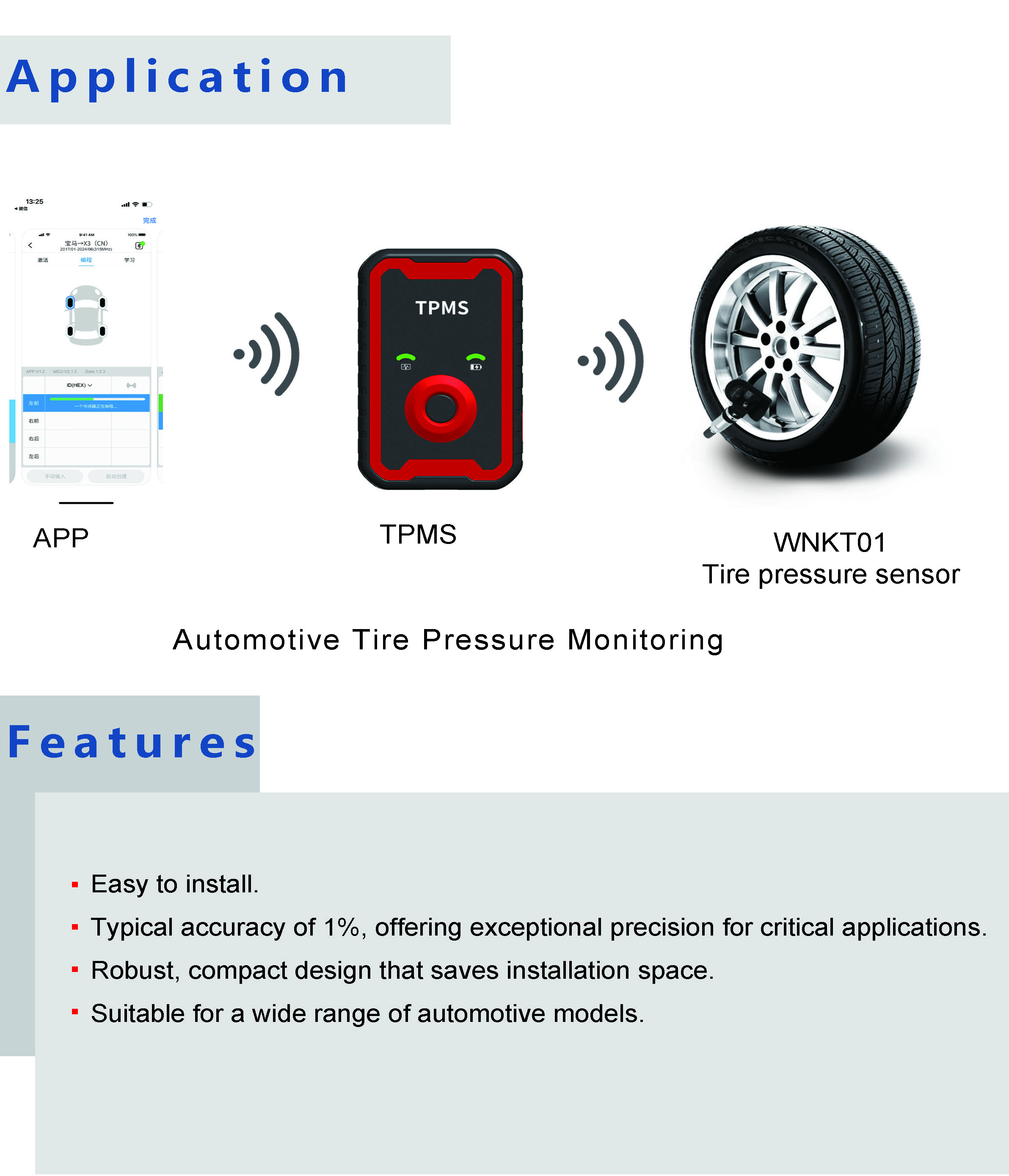 Universal TPMS Sensor for Cars Programmable Tire Pressure Sensor