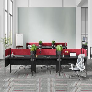 Buy cheap Red Black 6-Person Office Workstation Desk BS-W101 product
