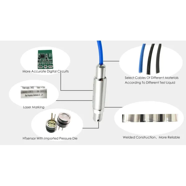 4-20mA 10 Meter Pressure Measurement Sensor Level Transducer Water Leak Sensor