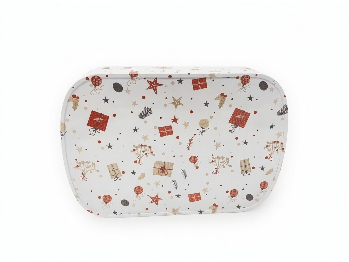 Dadi Customized Shape Irregular Rounded Rectangular Metal Storage Tin for Cookies Snacks Candies Gifts and Kitchen Organization