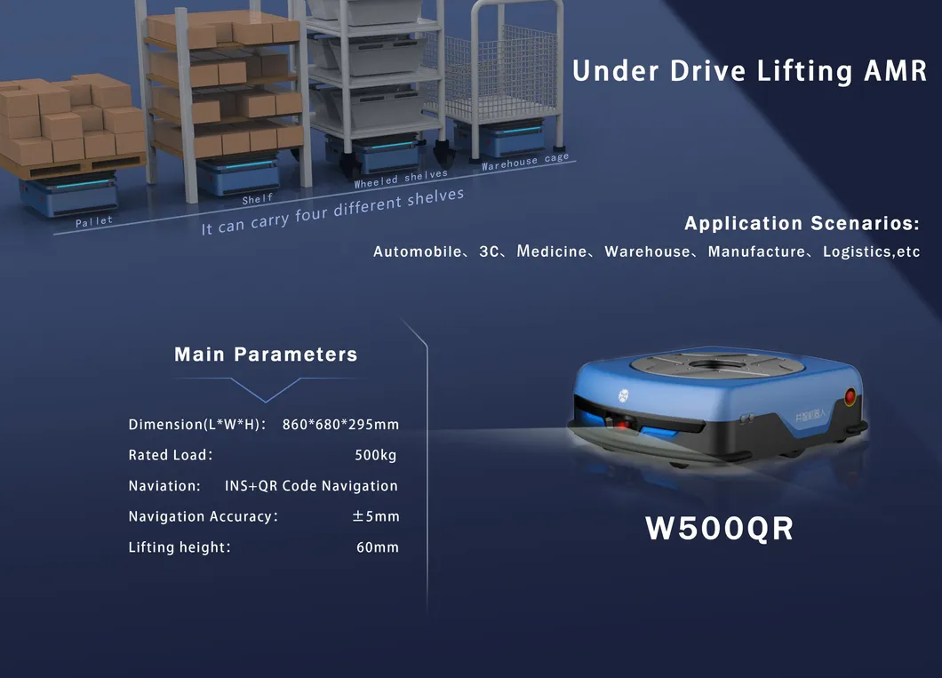 Electronic Lifter Jacking Agv Self-Driving Logistic Delivery Robots